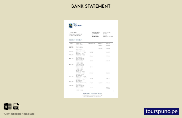 listo para imprimir plantilla de word   extracto bancario real de trinidad y tob