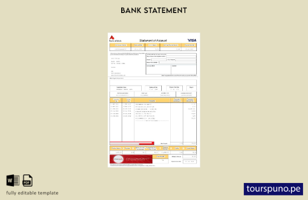 listo para imprimir plantilla de word   extracto de Alfalah del Banco de Abu Dha