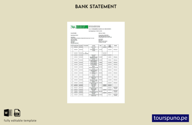 listo para imprimir plantilla de word   extracto de cuenta del Banco Oriental de