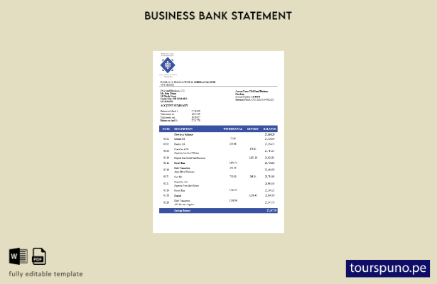 listo para imprimir Estado de cuenta corriente de la organización del Banco de D