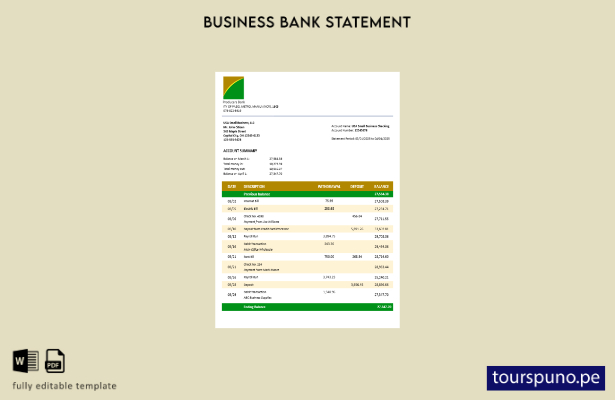 listo para imprimir Extracto bancario comercial de Producers Bank Plantilla en f
