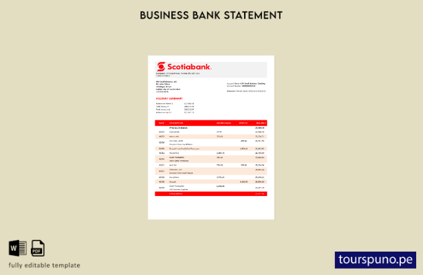 listo para imprimir declaración de organización de Scotiabank Bank plantilla en