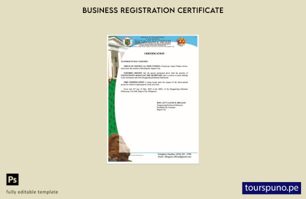 listo para imprimir Certificado de buena reputación de Filipinas Plantilla de  5