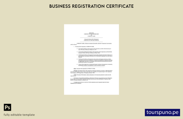 listo para imprimir Certificado de incorporación de EE. UU. Delaware Plantilla 1
