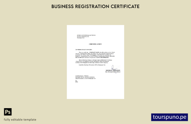 listo para imprimir Plantilla de plantilla de Word y PDF de certificación fiscal