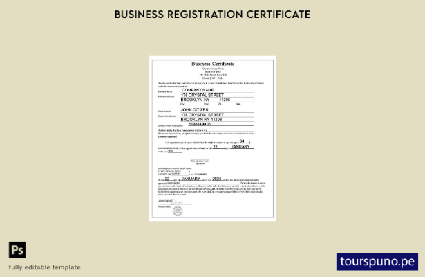 listo para imprimir Plantilla de plantilla de Word y PDF del certificado comerci