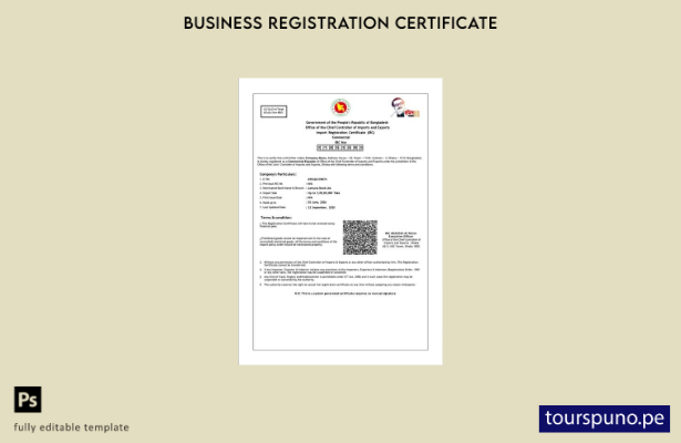 listo para imprimir Plantilla de plantilla de Word y PDF del certificado de regi
