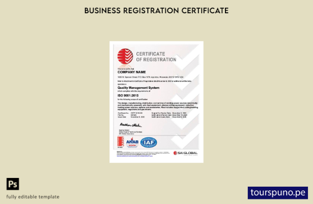 listo para imprimir certificado de registro de EE. UU. Plantilla de Word y PDF,