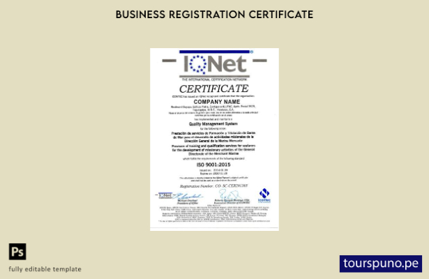 listo para imprimir plantilla de Certificado de Registro de Honduras