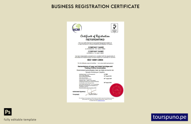 listo para imprimir plantilla de certificado de registro de Atenas