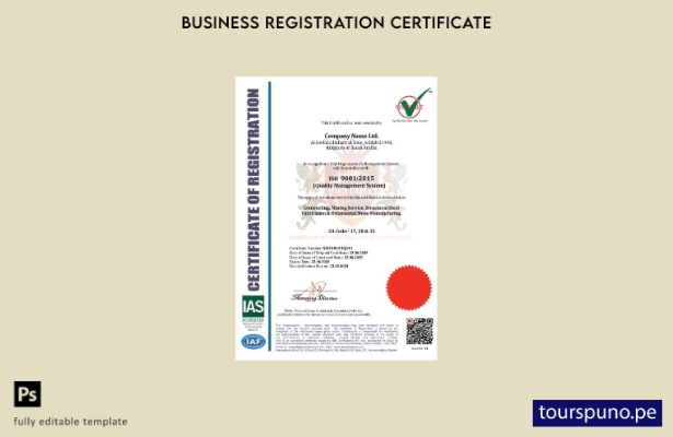listo para imprimir plantilla de plantilla de certificado de registro de Arabia