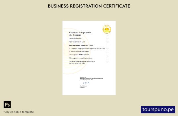 listo para imprimir plantilla de plantilla de certificado de registro de Banglad