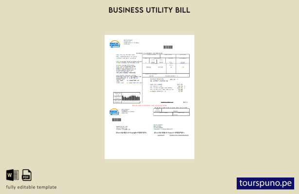 Plantilla de factura comercial de servicios públicos de Seco Energy lista para i