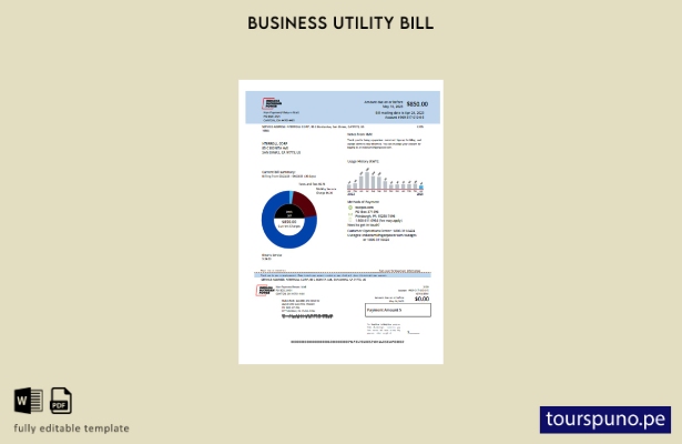 Plantilla de factura comercial de servicios públicos de electricidad de Indiana