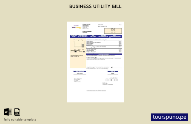 lista para imprimir la plantilla de factura de servicios públicos de USA Think E