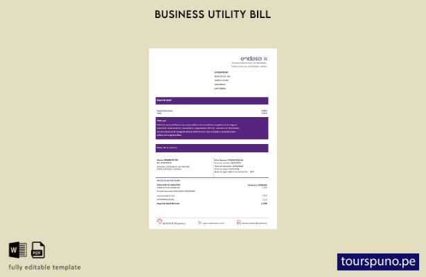 listo para imprimir España Barcelona Endesa X plantilla de factura de servicios