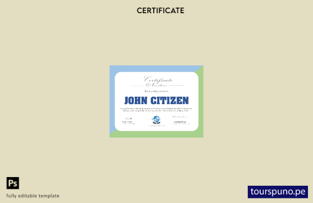 Plantilla de certificado de danza de EE. UU. lista para imprimir
