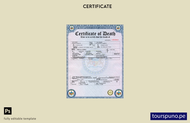 Plantilla de certificado de defunción del hospital conmemorativo de la Commonwea