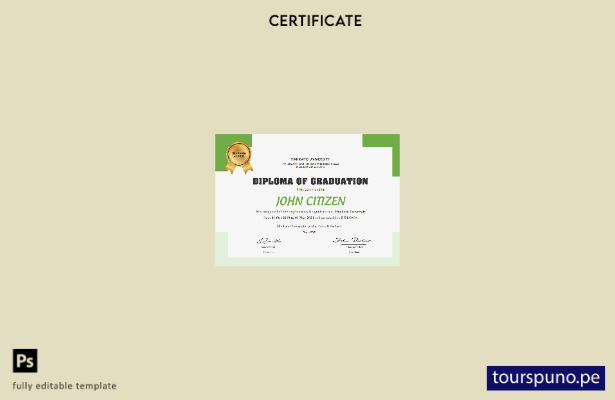 Plantilla de certificado de diploma de EE. UU. lista para imprimir