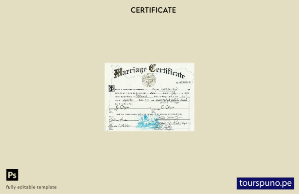 Plantilla de certificado de matrimonio lista para imprimir en EE. UU., Oregon