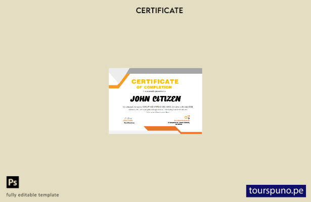 Plantilla de certificado de mecánico de EE. UU. lista para imprimir