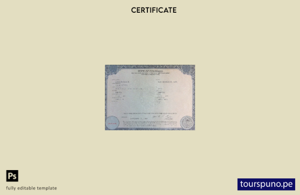 Plantilla de certificado de nacimiento del estado de Colorado de EE. UU. lista p