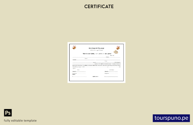 listo para imprimir Certificado de matrimonio a partir de la plantilla de regist
