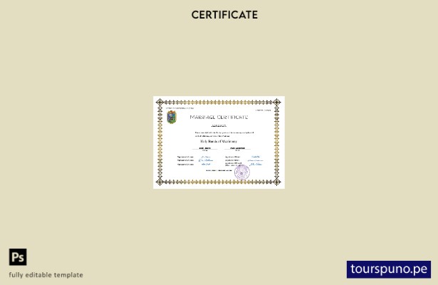 listo para imprimir certificado de matrimonio de Argelia Plantilla en Word y PDF