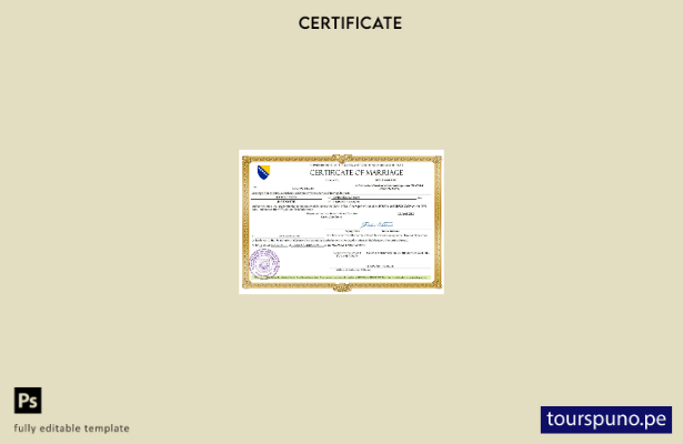 listo para imprimir certificado de matrimonio de Bosnia y Herzegovina Plantilla