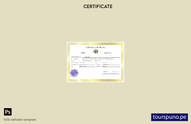 listo para imprimir certificado de matrimonio de Gabón Plantilla en Word y PDF