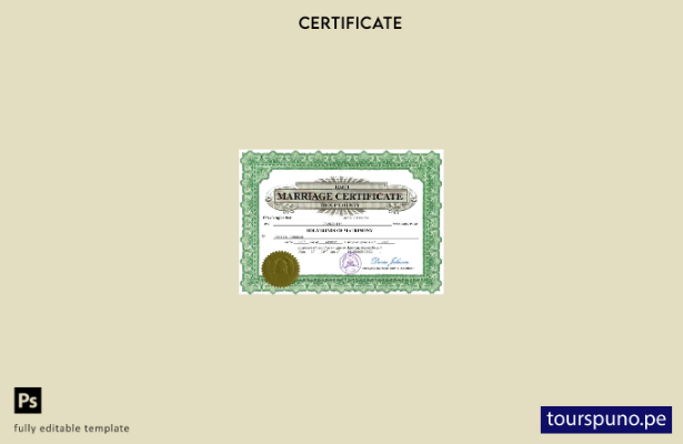 listo para imprimir certificado de matrimonio de Haití Plantilla en Word y PDF
