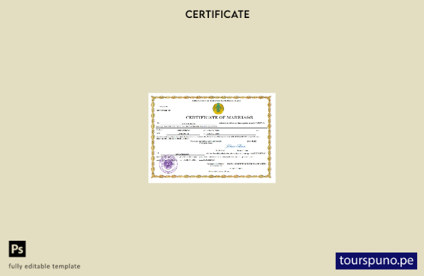 listo para imprimir certificado de matrimonio de Kazajstán Plantilla Word y PDF