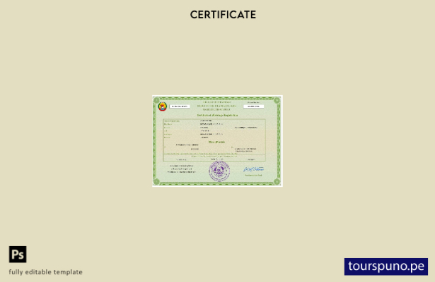 listo para imprimir certificado de matrimonio de Mozambique Plantilla en Word y