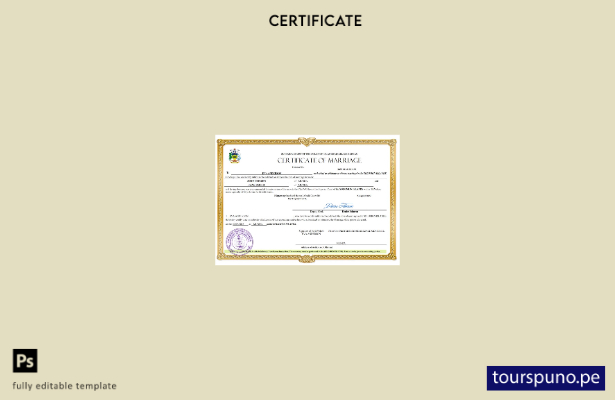listo para imprimir certificado de matrimonio de las Islas Salomón Plantilla en