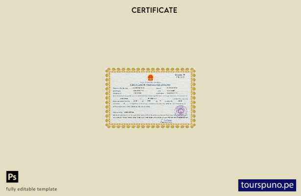 listo para imprimir plantilla PSD de certificado de matrimonio de China