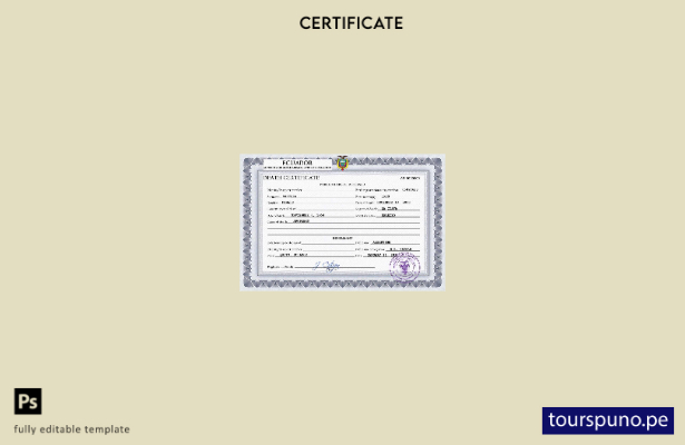 listo para imprimir plantilla PSD del certificado de defunción del registro c 23