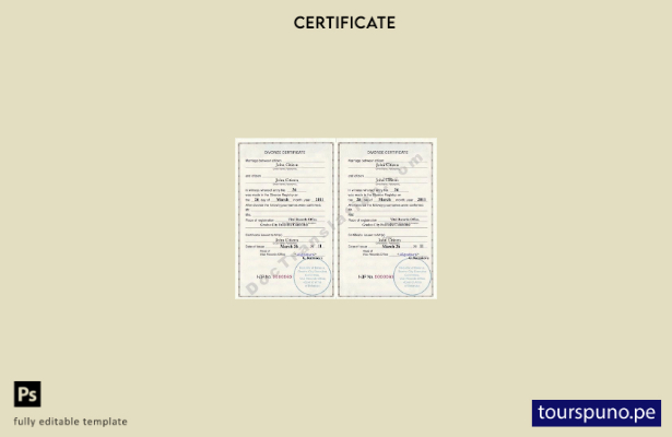 listo para imprimir plantilla de certificado de divorcio de la oficina de regist