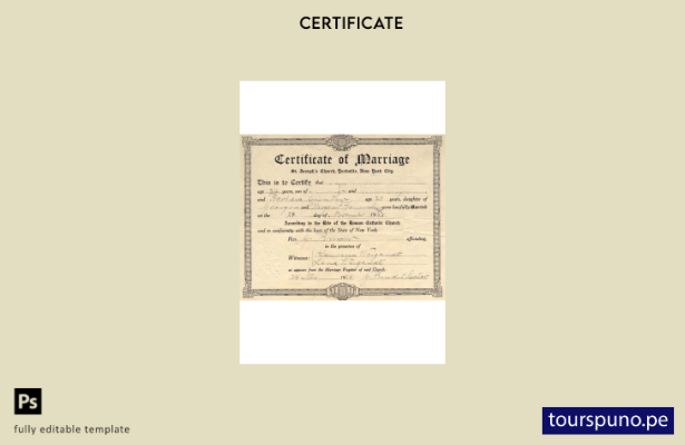 listo para imprimir plantilla de certificado de matrimonio de Nueva York de EE.