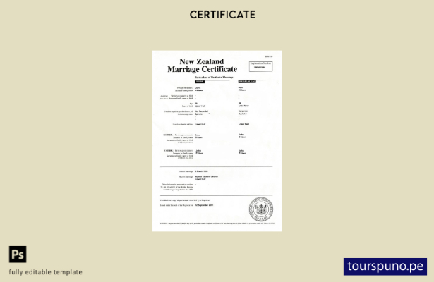 listo para imprimir plantilla de certificado de matrimonio del Registro de nacim