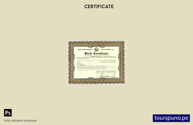 listo para imprimir plantilla de certificado de nacimiento de la oficina del Sec