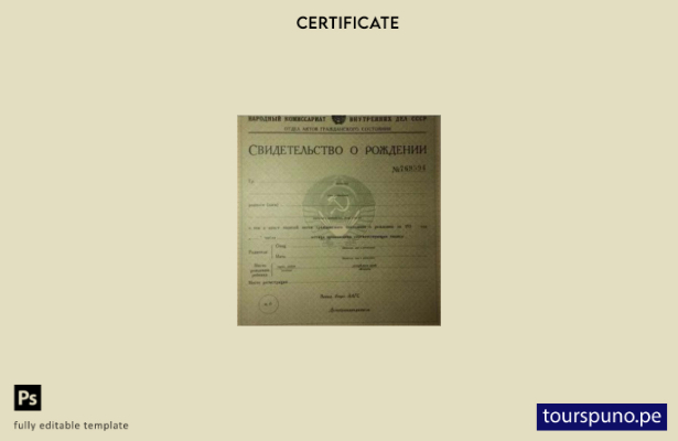 listo para imprimir plantilla de certificado de nacimiento del Comisariado Nacio