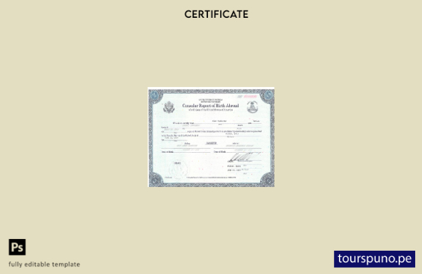 listo para imprimir plantilla de certificado de nacimiento en el extranjero del