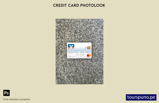 listo para imprimir Alemania Volksbank mastercard photolook plantilla frontal