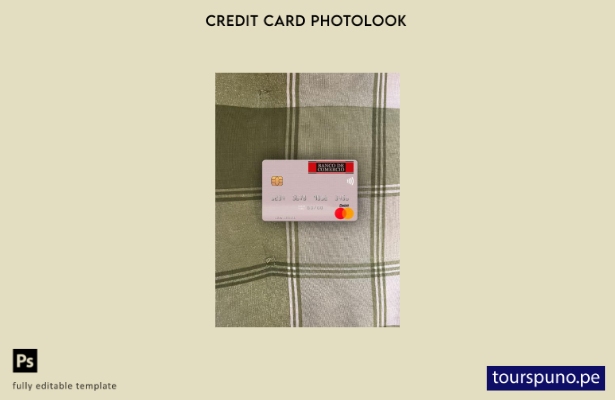 listo para imprimir Perú Banco de Comercio mastercard photolook plantilla fronta