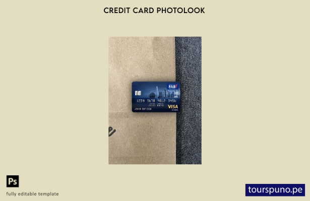 listo para imprimir Plantilla frontal de aspecto fotográfico clásico de visa b 1