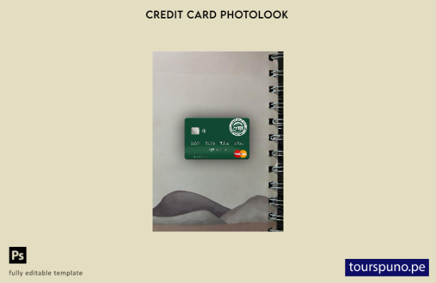 listo para imprimir Plantilla frontal de aspecto fotográfico de Mastercard d 107