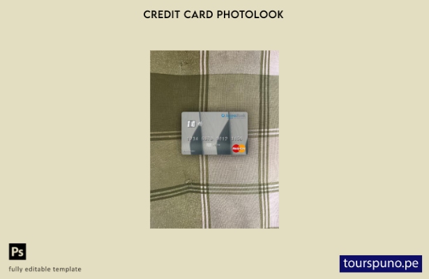 listo para imprimir Plantilla frontal de aspecto fotográfico de Mastercard de Li
