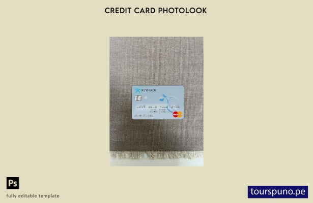 listo para imprimir Plantilla frontal de aspecto fotográfico de Mastercard de 15