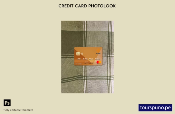 listo para imprimir Plantilla frontal de aspecto fotográfico de Mastercard de 23