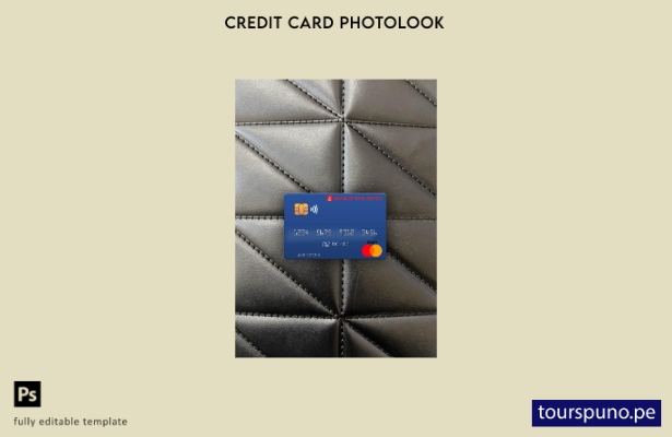 listo para imprimir Plantilla frontal de aspecto fotográfico de Mastercard de 71